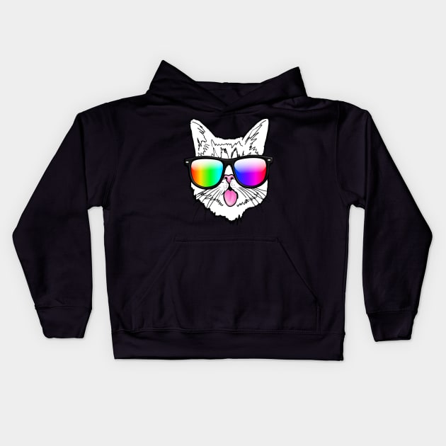 cat rainbow pride Kids Hoodie by PnJ